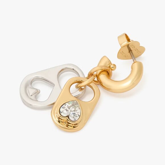 Kate Spade Two-Tone Snack Time Charm Huggies/NWT - Picture 3 of 12